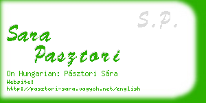 sara pasztori business card